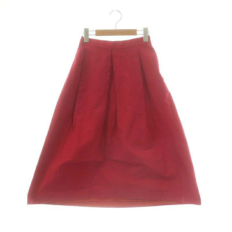 【中古】B&Y ユナイテッドアローズ BEAUTY&YOUTH ビューティー&ユース グログランタックロングスカート フレア ミモレ F ピンク /AT ■O..