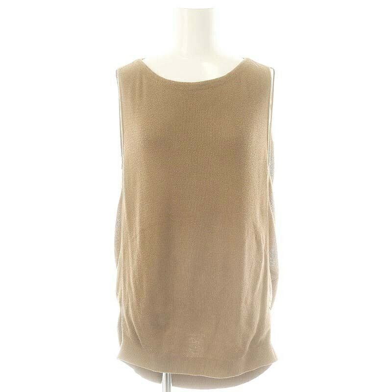 【中古】デイジーリンフォクシー DAISY LIN For FOXEY 36942 シルクコットンノースリーブニット 茶 /MI..