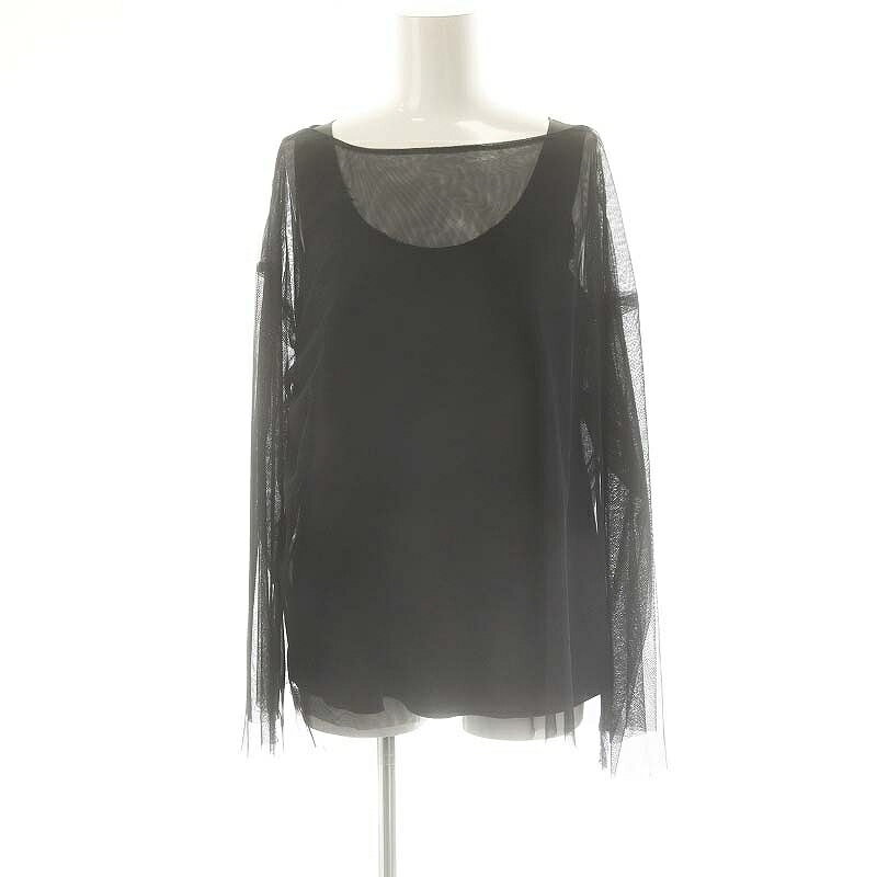 【中古】プラージュ Plage 23SS tulle layered トップス カットソー 長袖 ブラック ダークグレー /DF ■OS レディース 【ベクトル 古着】 250326