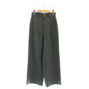 【中古】マカフィー MACPHEE トゥモローランド 24AW ウールナチュラルストレッチタックワイドパンツ ジッパーフライ 32 グレー /DO ■OS レディース 【ベクトル 古着】 250407(4)