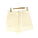 【中古】ケンゾー KENZO ロゴパッチ デニムショートパンツ US26 オフホワイト FD52DS2246D2 /DF ■OS ■SH レディース 【ベクトル...