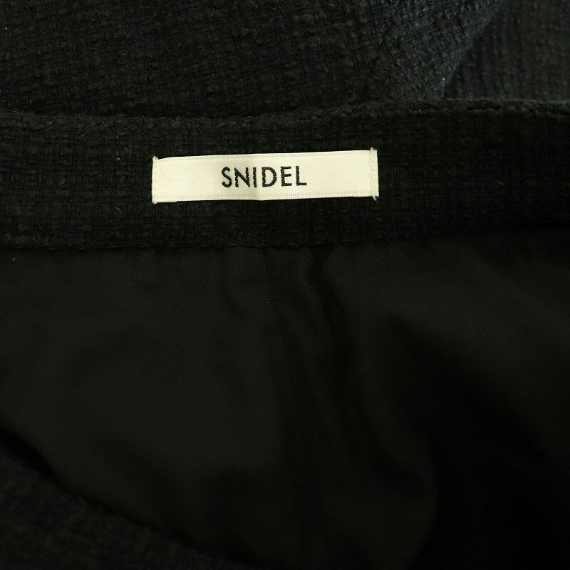 【中古】スナイデル SNIDEL 23AW ロービングシンプルショートパンツ ハイウエスト ツイード 0 ブラック /MY ■OS レディース 【ベクトル 古着】 250404