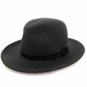 【中古】カシラ CA4LA ハット 帽子 中折れ リボン ウール 黒 ブラック /OU レディース 【ベクトル 古着】 250523