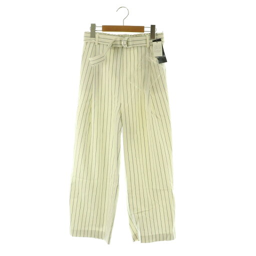 【中古】未使用品 アズールバイマウジー AZUL by moussy ワイドパンツ ストライプ ストレッチ ベルト付 S ホワイト /MY ■OS ■AX レディース 【ベクトル 古着】 250417 【中古】未使用品 アズールバイマウジー AZUL by moussy ワイドパンツ ストライプ ストレッチ ベルト付 S ホワイト /MY ■OS ■AX レディース 【ベクトル 古着】 250417