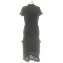 【中古】セブンテンバイミホカワヒト SEVEN TEN by MIHO KAWAHITO レースニットドレス ワンピース インナー付き S 紺 /MI ■OS レディース 【ベクトル 古着】 250409(4)