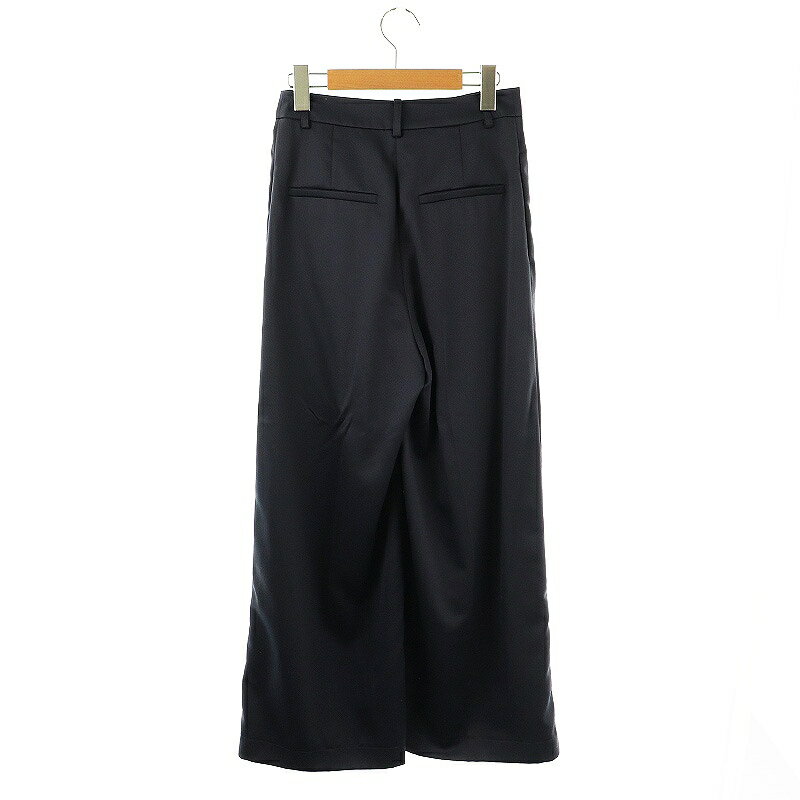 【中古】スナイデル SNIDEL 24SS サテンワイドタックパンツ 0 ネイビー /ES ■OS レディース 【ベクトル 古着】 250415