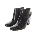 【中古】セルジオロッシ Sergio rossi セルジオロッシ パテントブーティブーツ チャンキーヒール アーモンドトゥ レザー EU36.5 23.5cm 黒 ブラック /SB ■OS レディース 【ベクトル 古着】 250418