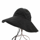 【中古】クラネ CLANE × キジマ タカユキ KIJIMA TAKAYUKI 22SS 取り外し可能ストラップ付き6パネルハット DETACHABLE STRAP 6PANEL HAT つば広帽子 リネン混 0 黒 ブラック /GV レディース 【ベクトル 古着】 250707