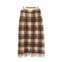 【中古】ビームスボーイ BEAMS BOY ウール混フリンジチェックスカート ロング フレア マルチカラー /DO ■OS レディース 【ベクトル 古着】 250414(4)