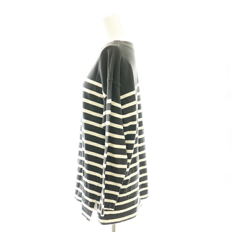 【中古】スローブ イエナ SLOBE IENA チュニック ボーダー ダークグレー オフホワイト /MI ■OS レディース 【ベクトル 古着】 250701