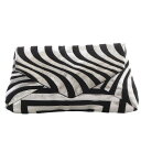 【中古】ドリスヴァンノッテン DRIES VAN NOTEN クラッチバッグ フラップ ストライプ バイカラー ブラック シルバー色 /YO5 ■SH レディース 【ベクトル 古着】 250422(4)