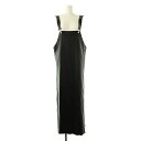 【中古】ザ リラクス THE RERACS APRON DRESS ジャンパースカート ワンピース レザー ロング 38 ブラック /DO ■OS レディース ...
