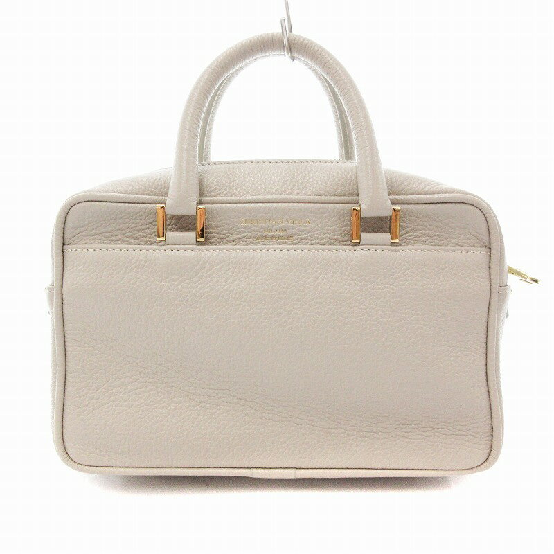 【中古】クリスチャンヴィラ CHRISTIAN VILLA 2WAY ハンドバッグ ショルダー レザー シボ革 ベージュ /JS レディース 【ベクトル 古着】 250515