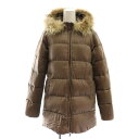 【中古】ナチュラルビューティーベーシック NATURAL BEAUTY BASIC ファー付き フード ダウンコート ロング S 茶 ブラウン /AT ■OS レディース 【ベクトル 古着】 250423(4)