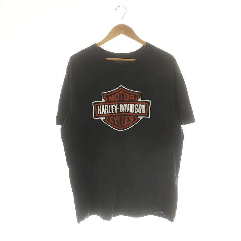 【中古】ハーレーダビッドソン HARLEY DAVIDSON ロゴTシャツ プリント XS 黒 赤 白 /MI ■OS ■SH メンズ 【ベクトル 古着】 250424