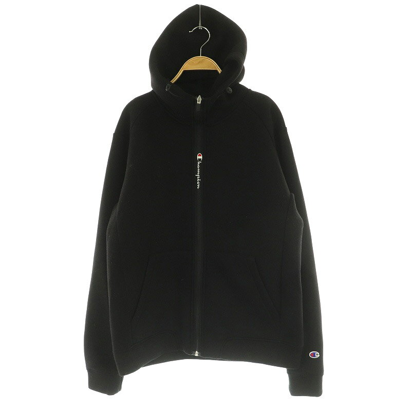 【中古】チャンピオン CHAMPION ボンディングスプリクトロゴZIPパーカー ストレッチ XL ブラック /MY ■OS ■GY39 ■AX メンズ 【ベクトル 古着】 250515