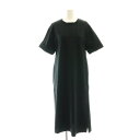 【中古】エムズセレクト m’s select 24SS ロールアップロングワンピース ミモレ ロング 半袖 36 黒 ブラック /AT ■OS レディース 【ベ...
