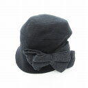 【中古】マリクレール MARIE CLAIRE 帽子 ハット サイドリボン 57.5cm 黒 ブラック /UO レディース 【ベクトル 古着】 250519