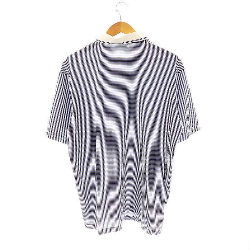 【中古】ルコックスポルティフ le coq sportif ポロシャツ ボーダー LL 青 白 /MI ■OS ■GY39 ■AX メンズ 【ベクトル 古着】 250708