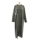 【中古】レイビームス Ray Beams ヘリンボーンプリーツキリカエワンピース バンドカラー グレー /MI ■OS レディース 【ベクトル 古着】 250514(4)