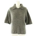 【中古】未使用品 デプレ DES PRES トゥモローランド 23AW カシミヤ混 ポロカラープルオーバーニット セーター 五分袖 F グレー /ES ■OS ■SH レディース 【ベクトル 古着】 250515(4)