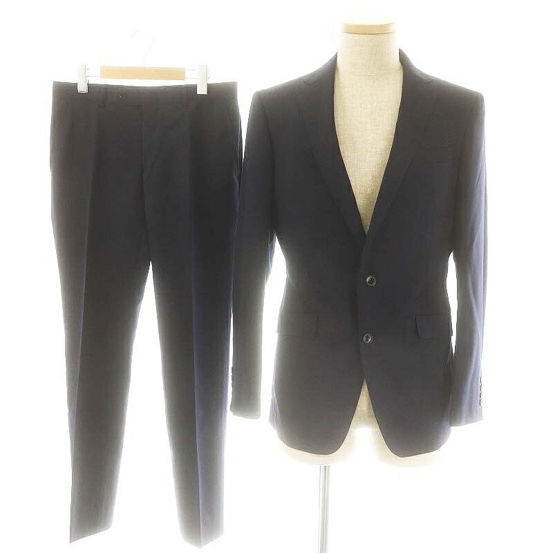 【中古】スーツセレクト SUIT SELECT セットアップ ウールスーツ テーラードジャケット パンツ Y6 ネイビー /HK ■OS ■SH メンズ 【ベクトル 古着】 250512