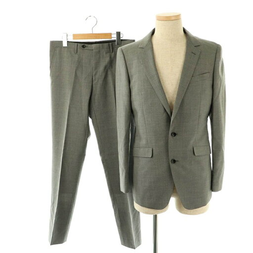 【中古】スーツセレクト SUIT SELECT セットアップ SKINNY MODEL 2釦シングル スリムスーツ テーラードジャケット パンツ Y6 グレー /HK ■OS ■SH メンズ 【ベクトル 古着】 250513