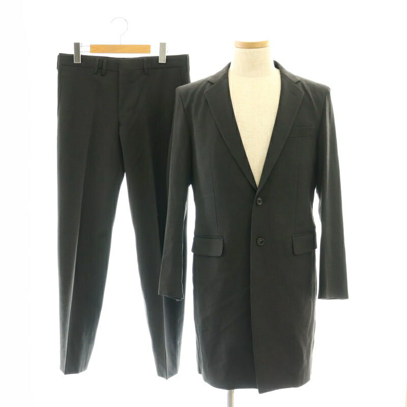【中古】ラファブリック LaFabric ロングジャケット スーツ セットアップ スラックス チャコールブラック /ES ■OS ■SH メンズ 【ベクトル 古着】 250513