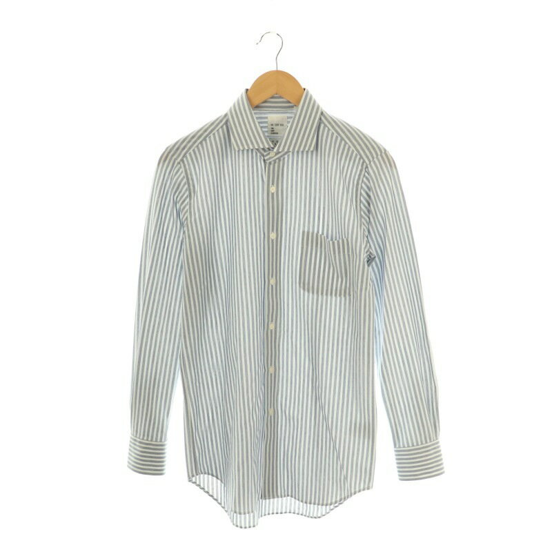 【中古】ザ・スーツカンパニー THE SUIT COMPANY ストライプシャツ 長袖 M ネイビー ホワイト /DF ■OS ■SH メンズ 【ベクトル 古着】 250606