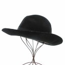 【中古】カシラ CA4LA 中折れハット 帽子 サイドリボン ウール 黒 ブラック /GV レディース 【ベクトル 古着】 250619