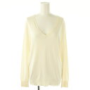 【中古】セオリーリュクス theory luxe Lustrous Silk 2 Fenice シルクVネック ニット プルオーバー 長袖 38 オフホワイト /DF ■OS レディース 【ベクトル 古着】 250516