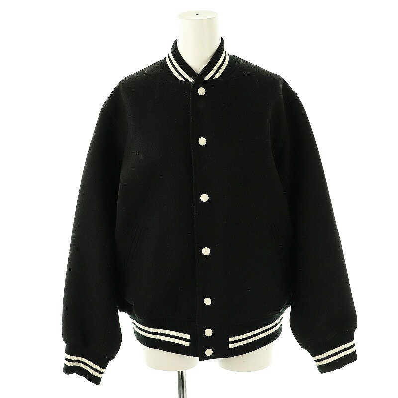 【中古】ミラオーウェン Mila Owen メルトンスタジャン ジャケット ブルゾン 1 ブラック /DF ■OS レディース 【ベクトル 古着】 250515