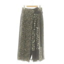 【中古】サカイ sacai ラップデザインツイードロングスカート 0 グリーン ブラック 21-05741 /HK ■OS レディース 【ベクトル 古着】 250519(4)
