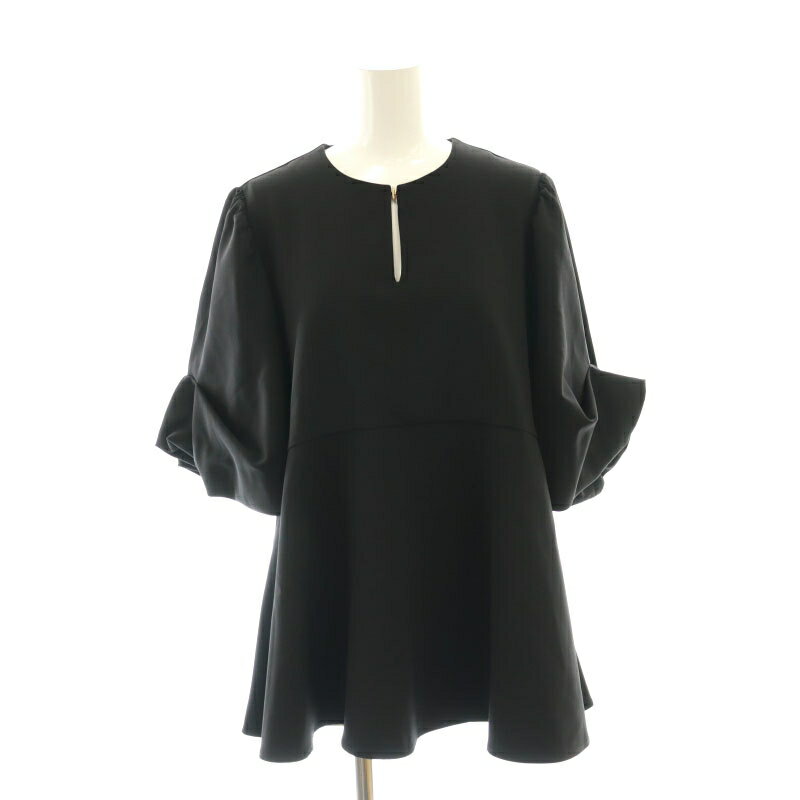 【中古】カデュネ CADUNE 23SS 5分袖裾フレアブラウス プルオーバー 36 ブラック /HK ■OS レディース 【ベクトル 古着】 250522のサムネイル