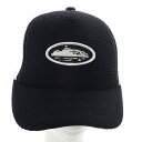 【中古】コーテイズ CORTEIZ ロゴワッペン メッシュ キャップ 帽子 野球帽 バイカラー ブラック ホワイト /YO14 ■AD メンズ 【ベクトル 古着...