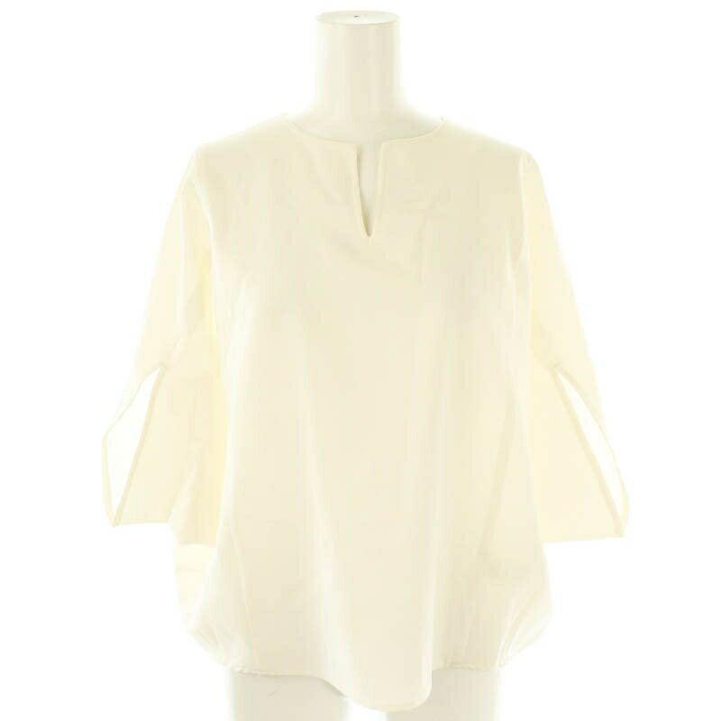 【中古】イーバイエクラ E by eclat 涼やかポンチョ風ブラウス F 白 ホワイト /SS ■OS レディース 【ベクトル 古着】 250602