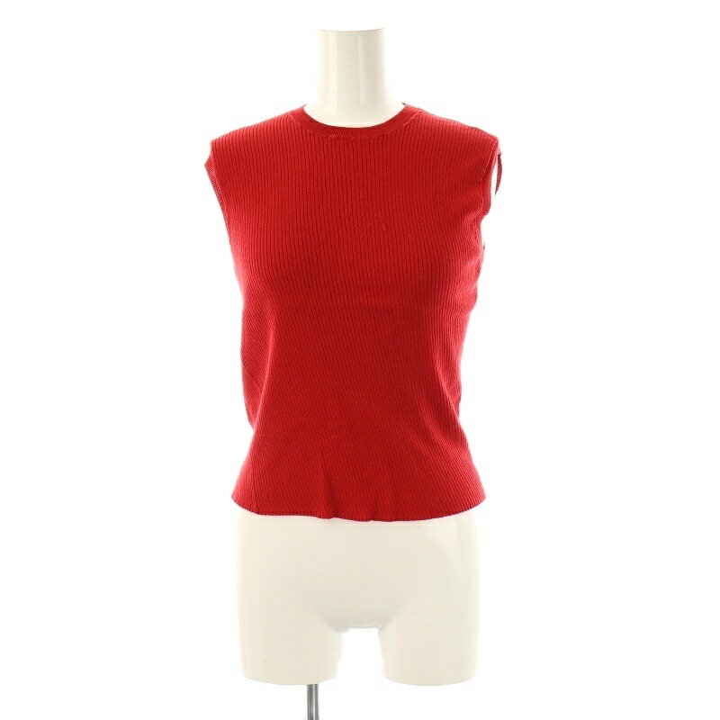 【中古】ボールジー BALLSEY トゥモローランド ノースリーブリブニット プルオーバー S レッド /DF ■OS..