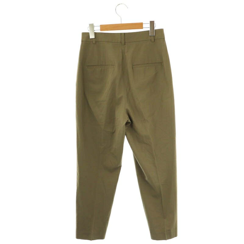 【中古】ユナイテッドアローズ A DAY IN THE LIFE UNITED ARROWS タックテーパードパンツ ジッパーフライ 38 カーキ /NR ■OS レディース 【ベクトル 古着】 250606