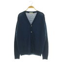【中古】ジョンスメドレー JOHN SMEDLEY ウール ニット カーディガン 長袖 Vネック M ネイビー /MY ■OS ■AD レディース 【ベクトル 古着】 250612