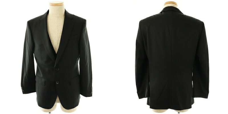 【中古】ヒューゴボス HUGO BOSS ONE THE SU1T 3ピース セットアップ スーツ ジャケット スラックス ベスト 46 44 ブラック /ES ■OS ■AD メンズ 【ベクトル 古着】 250610