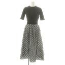 【中古】ドレステリア DRESSTERIOR オーバーラップサークルコンビワンピース 総柄 34 グレー 黒 白 /MI ■OS レディース 【ベクトル 古着】...