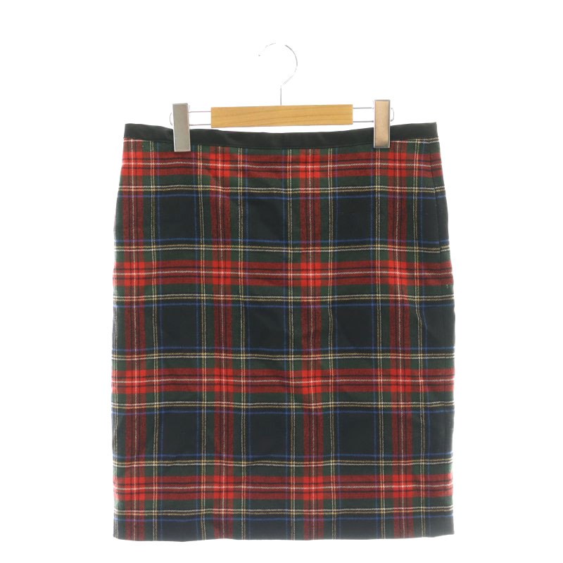 【中古】ドゥロワー Drawer タータンチェック タイトスカート 膝丈 40 レッド /HK ■OS レディース 【ベクトル 古着】 250609