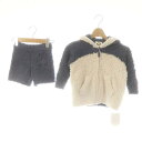 【中古】未使用品 ジェラートピケ gelato pique 23AW セットアップ キッズ カビゴン パーカー&ショートパンツ ニット XXS ネイビー オフホワイト /DO ■OS キッズ 【ベクトル 古着】 250609