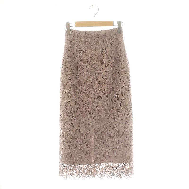 【中古】ナチュラルビューティーベーシック NATURAL BEAUTY BASIC 22SS ケミカルレースタイトスカート ロング XS ピンク /DF ■OS レディース 【ベクトル 古着】 250610