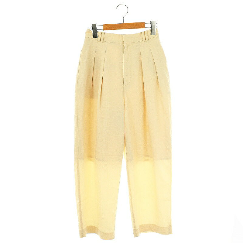 【中古】フレイアイディー FRAY I.D ツータックマットツイルパンツ ワイドパンツ テーパード 0 ライトベージュ /ES ■OS レディース 【ベクトル 古着】 250612(4)