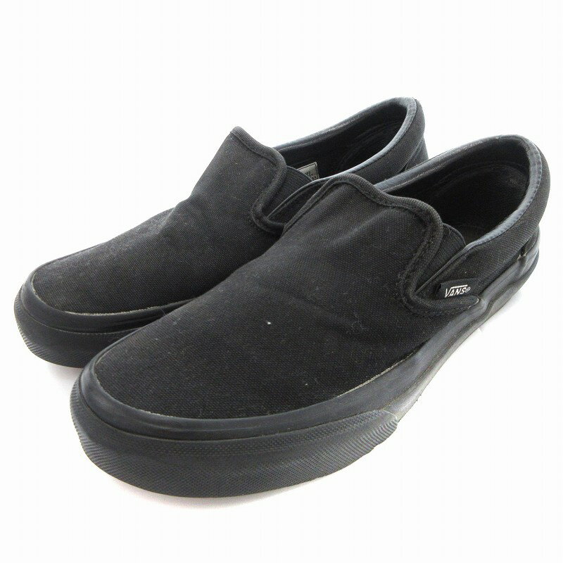 【中古】バンズ VANS スリッポン キャンバス ロゴ 23cm 黒 ブラック V98CLA /JS レディース 【ベクトル..