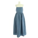 【中古】オペークドットクリップ OPAQUE.CLIP C 23SS ふくれジャカード キャミワンピース ロング フレア 38 ブルー /MY ■OS レディー...