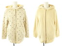 【中古】フランシュリッペ franche lippee リバーシブルジップパーカー M ライトグレー チャコールグレー アイボリー /DO ■OS レディース 【ベクトル 古着】 250630