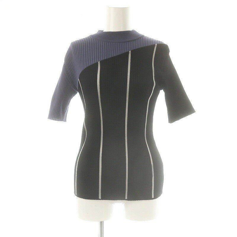 【中古】ユナイテッドトウキョウ UNITED TOKYO オブリックリブニットトップス カットソー 五分袖 プル..