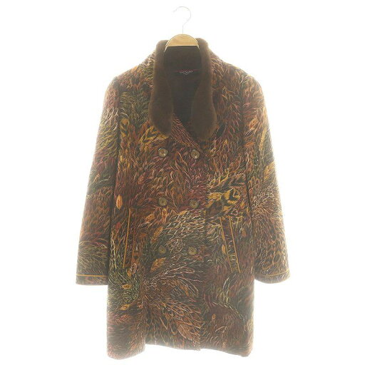 【中古】レオナール LEONARD ファッション FASHION ミンクファー 総柄 コート スタンドカラー ウール カシミヤ混 11AR 茶 /MI ■OS ■GY09 レディース 【ベクトル 古着】 250618 【中古】レオナール LEONARD ファッション FASHION ミンクファー 総柄 コート スタンドカラー ウール カシミヤ混 11AR 茶 /MI ■OS ■GY09 レディース 【ベクトル 古着】 250618
